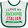 thumbnail image 3 of Inktastic Italy Love My Awesome Italian Family Boys or Girls Baby Bib, 3 of 4