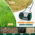 thumbnail image 6 of YEXJ 24-Inch Compost Spreader, Peat Moss Spreader with Upgrade Side Latches & U-Shape Handle, Metal Mesh Topdressing Roller for Topsoil, Fertilizer, Garden & Lawn Care Manure Spreader (Green), 6 of 10