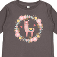 thumbnail image 4 of Inktastic Llama Rose Flower Wreath Girls Long Sleeve Toddler T-Shirt, 4 of 5