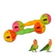 thumbnail image 1 of 2 uds pájaro loro juguete pájaros divertido ejercicio plástico campana de doble cabeza juguetes para mascotas pájaros pequeños y medianos juguete para pies forrajeros, 1 of 5