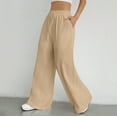 thumbnail image 2 of Pepeey Cotton Pants for Women Casual Cropped Pants Women Women Pants Women Wide Leg Pants Cargo Pants for Women Beach Pants Linen Pants Women Straight Leg, 2 of 9
