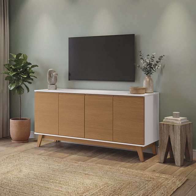 Aparador Bufetero Blanco/Canela 4 Puertas 156 cm Kappesberg