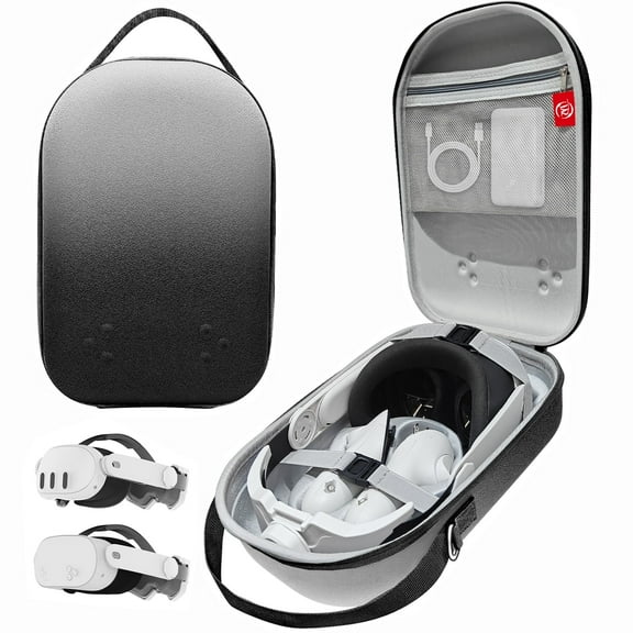 Hard Carrying Case Compatible with Oculus Meta Quest 3S/Quest 3/Quest 2 Official Original/Elite Strap Version VR Headset and Touch Controller Accessories, Suitable for Travel and Home Storage