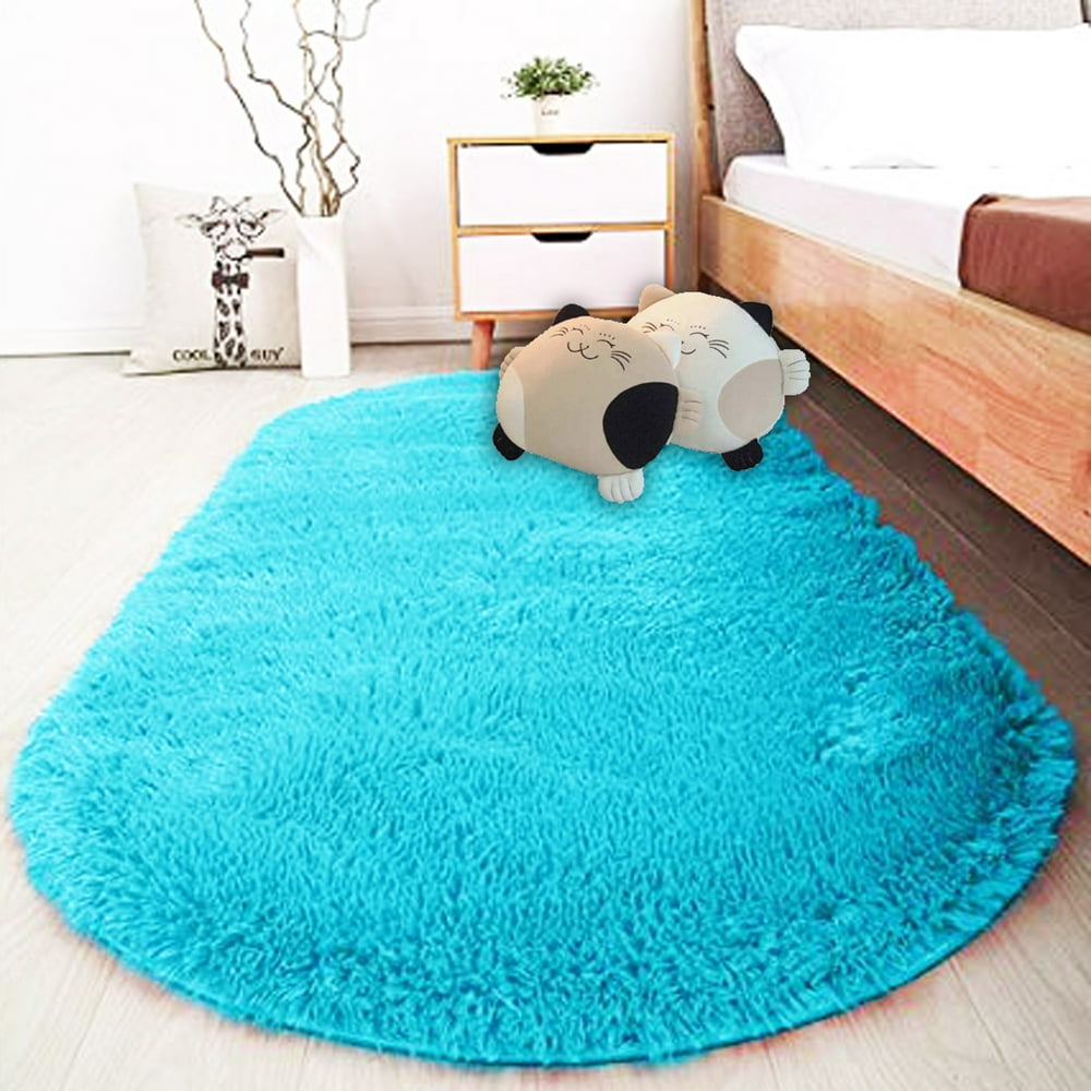 NK 31.4 x 64.9 Super Soft Oval Area Rugs Silky Smooth Bedroom Mats for