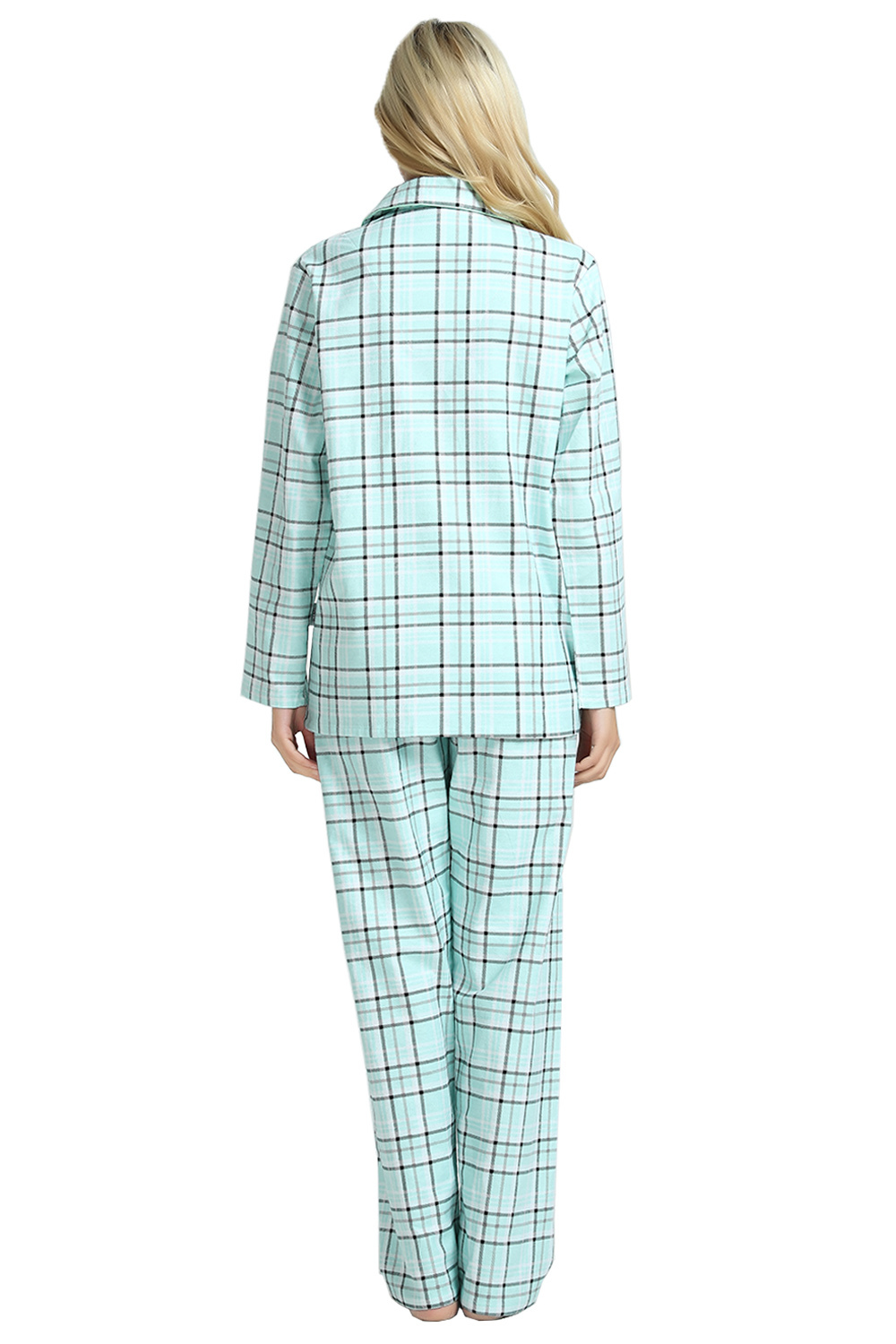GLOBAL Women's Flannel Pajama Set, 100% Cotton photo 4