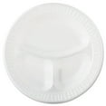thumbnail image 2 of Dart 10CPWQR 10.25 in. Diameter 3 Compartment Quiet Class Laminated Foam Dinnerware Plates - White (500/Carton), 2 of 4