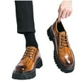 thumbnail image 3 of TIREOW Men's Print Lace Up Round Toe Platform Increase Formal Oxfords Modern PU Leather Lug Sole Casual Loafers Classic Comfort Slip On Fashion Business Dress Shoes, 3 of 6
