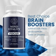 (1 Pack) Mind Vitality Focus - Dietary Supplement for Focus, Memory, Clarity, Energy - Advanced Cognitive Support Formula for Maximum Strength - 60 Capsules