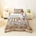 thumbnail image 4 of Catabedysis Minimalist Camping Camper Twin Comforter Sets,Rustic Farmhouse Cabin Bedding Set For Boys,Multicolor,Light Gray Reversible,2 Pieces,1 Comforter and 1 Pillowcase, 4 of 7