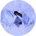 thumbnail image 1 of Ahgly Company Machine Washable Indoor Round Abstract Blue Modern Area Rugs, 3' Round, 1 of 4