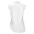 thumbnail image 5 of Breezora Breathable Button Down Shirt Women's Oversized Collared Top Sleeveless Blouse for Work and Summer L Size White, 5 of 8