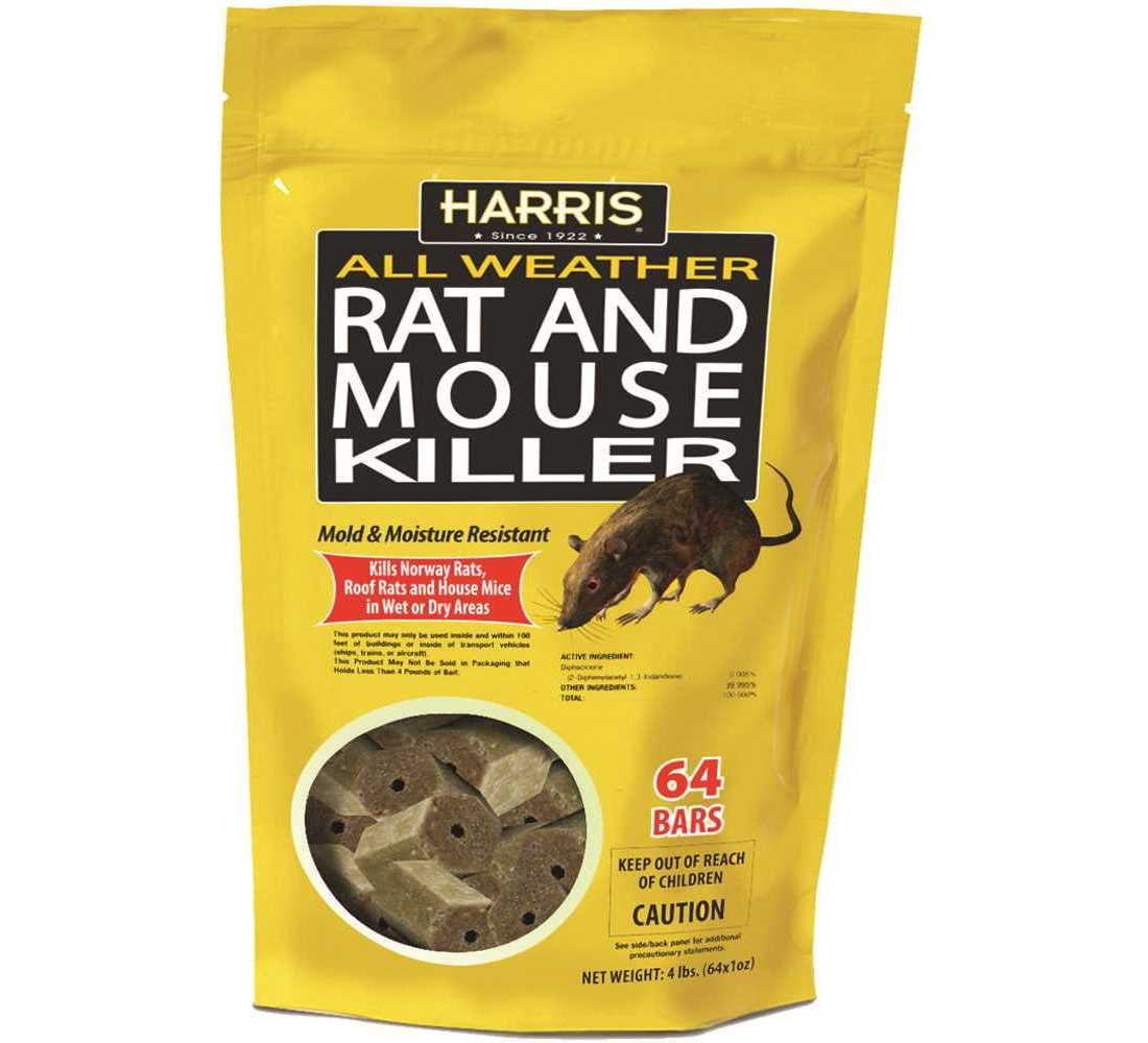 Harris HRB-64 4 lbs./64 Bars All Weather Rat and Mouse Killer
