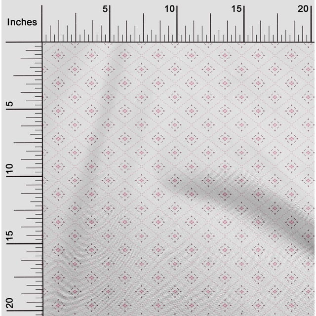 oneOone Viscose Chiffon Pink Fabric Arrow & Diamond Shape Geometric Craft Projects Decor Fabric Printed by The Yard 42 Inch Wide