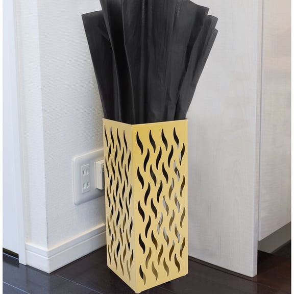 GOOHOCHY Elegant Golden Metal Umbrella Holder with Nonslip Base for Lobby and Office