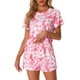 thumbnail image 1 of Conjuntos de pijama para mujer INSPIRE CHIC de 2 piezas, camiseta de manga corta y pantalones cortos, ropa de descanso y pijamas con bolsillos XS en tie-dye, 1 of 6