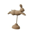 thumbnail image 4 of EHJRE Wooden Figurine Statue Ornament Easter Bunny Figurine for Bookshelf Living Room Cafe Office Tabletop Decoration Brown, 4 of 9