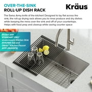 KRAUS Multipurpose Over-Sink Roll-Up Dish Drying Rack in Light Grey
