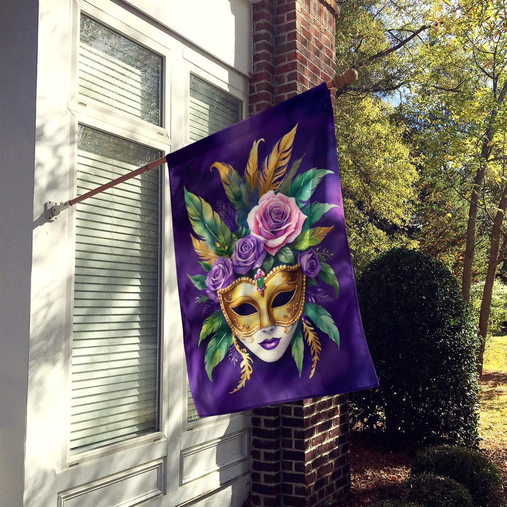 Mask Mardi Gras House Flag 28 in x 40 in