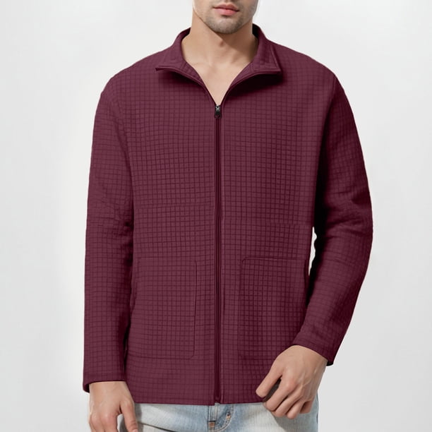 Puntoco Chaqueta/Abrigo Informal Con Capucha Y Mangas Largas A Cuadros Pequeños Para Trabajo Al Aire Libre Con Diseño Floral A La Moda Para Hombre