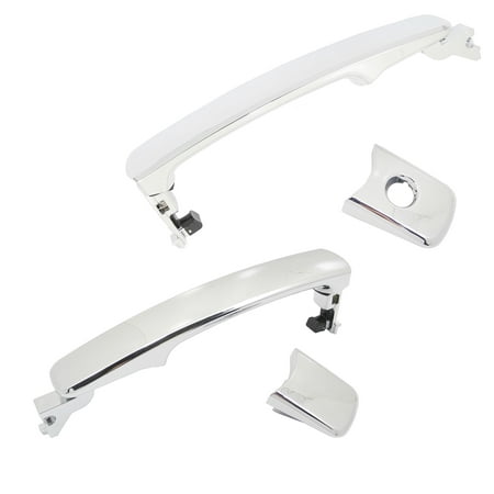 4AMCA Front Left or Front Right Outside Door Handle Set 2PCS Chrome For 03-11 Nissan Murano Rogue Infiniti FX35 FX45 2003 2004 2005 2006 2007 2008 2009 2010