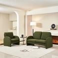 thumbnail image 3 of Modern Sherpa Fabric 59" Loveseat Sofa for Living Room - Solid Wood Frame, Water-Resistant, 3 of 9