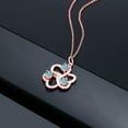 thumbnail image 4 of Gem Stone King 1.50 Ct Round Blue Zircon 18K Rose Gold Plated Silver Pendant With Chain, 4 of 4