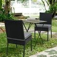 thumbnail image 3 of Gymax 4PCS PE Wicker Patio Dining Chairs Outdoor Rattan Chair Set w/ Cushions, 3 of 10