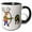 Black/White, variant on 3drose, Funny Buck Deer Practicing Archery with Bow and Arrow, 11oz Two-tone Green Mug