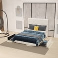 thumbnail image 1 of ULEW | Cama Queen Tapizada en Terciopelo con Marco Metálico | Estructura de Madera Contrachapada y Espuma | Diseño Elegante y Confortable| Tamaño 220x157x128 cm, 1 of 7