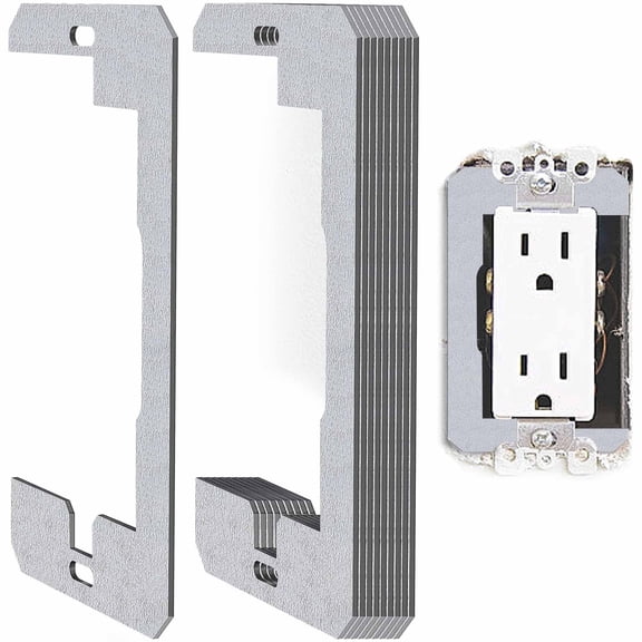 Wall Plate Spacers for Outlets,Outlet Wall Plate Leveling Shims,Galvanized Metal Device Leveling Plates for Loose or Recessed Outlet Repair