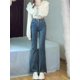 thumbnail image 1 of Pantalones vaqueros de estilo coreano para mujer, Jeans sueltos de nicho con piernas anchas para mujer, Pantalones rectos casuales de cintura alta, moda, 1 of 5