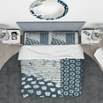 thumbnail image 3 of Designart 'Indigo striples and Tile' Geometric Duvet Cover Set, 3 of 4