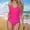 Style1-Hot Pink womens swimsuits, variant on Women Solid Backless Bikini Bandage Two-Pieces Swimwear Swimsuit Beachwear Set Army Green XL