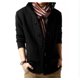 thumbnail image 1 of Suéter de cuello alto con hebilla pirata de otoño e invierno para hombre, suéter coreano grueso, cárdigan de punto de lana con aguja gruesa, 1 of 5
