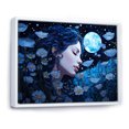 thumbnail image 2 of Designart "Portrait Of Dreamy Moonlit Flower Garden" Wildflowers Floater Framed Canvas Wall Art, 2 of 5