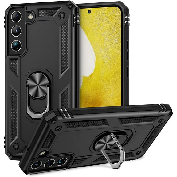 Military Grade Finger Loop Case with Ring Holder for Samsung Galaxy S22 5G - Black