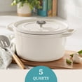 thumbnail image 3 of The Pioneer Woman 5-Quart Enameled Cast Iron Dutch Oven with Lid, Linen, 3 of 21