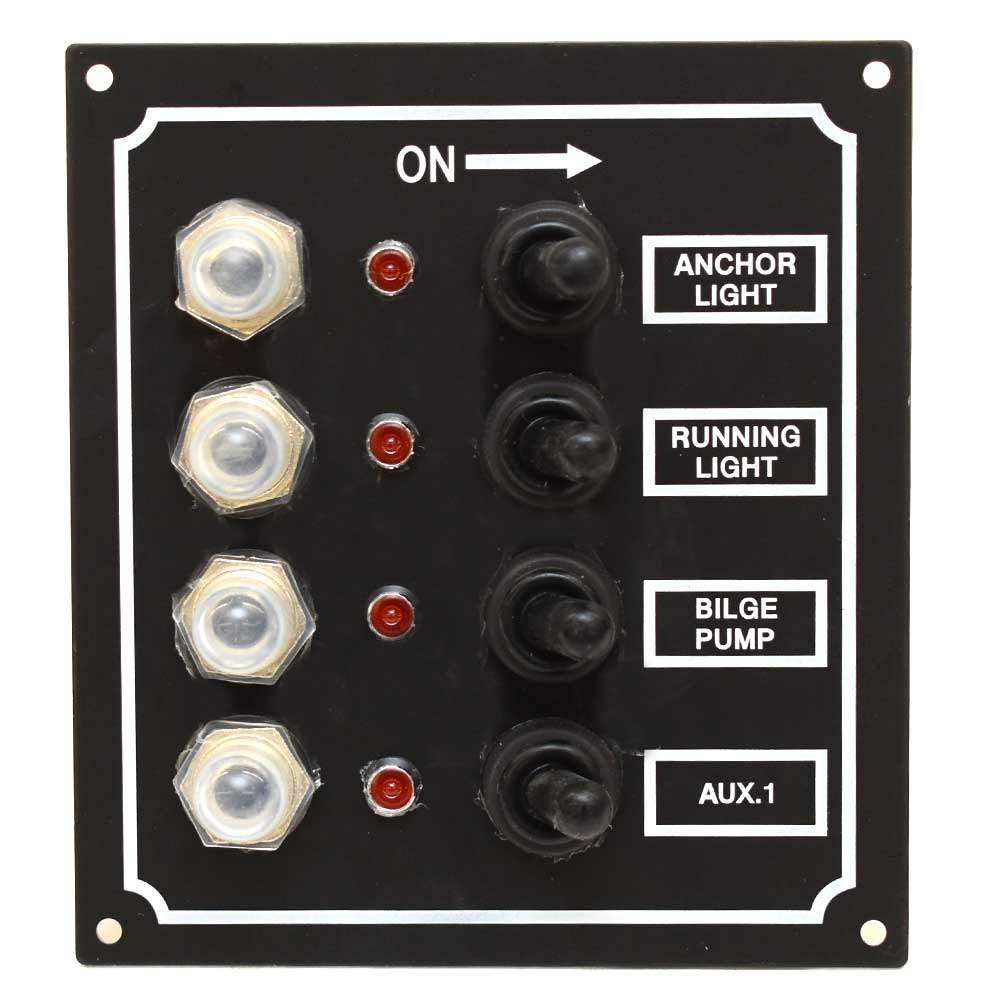 SeaSense Boat Switch Panel 50031284 Illuminated 4 Circuit 10A
