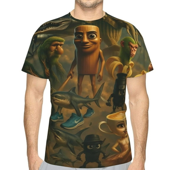 Italian Brainrot Unisex 3d Pattern Printed Short Sleeve T-Shirts Casual Graphics Tees For Men Women Teen Small