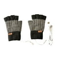 thumbnail image 7 of 2Pcs/Pair Half Finger Gloves Wool Knitting No Overheating Low Current Design Elastic Perfect Fitting Keep Warm Acrylic Blocking Socket Heated Gloves for Student, 7 of 7