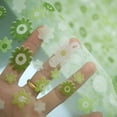 thumbnail image 4 of Bewildely Cortina transparente con estampado de flores, ventana personalizada, hogar, bricolaje, niños, 1 ud. Decoración del hogar verde, 4 of 6