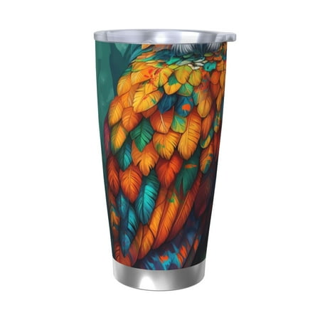 

Zeuib Colorful Owl Forest Printed 20oz Stainless Steel Insulated Car Cup Stainless Steel Thermal Cup Vacuum Insulated Leak-proof Travel Mug Cup-Without Straw