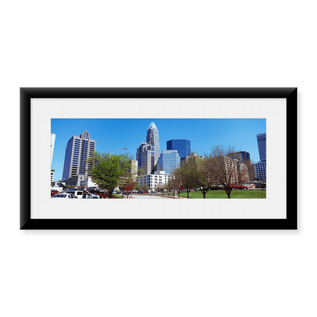 Framed Art Print, Skyscrapers in a city by Panoramic Images, 25-7/8" x 9-7/8"