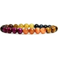 thumbnail image 1 of Natural AA Grade Multicolor Tiger Eye Gemstone 8mm Round Beads Stretch Bracelet 7" Unisex, 1 of 4