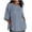 Light Blue-02, variant on Mittory Women's Casual Cotton Linen Shirts Ladies 3/4 Sleeve Crew Neck Tops Plus Size Flowy Tunic Shirt