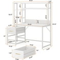thumbnail image 2 of Tribesigns 55 Inch Computer Desk with 2 Drawers and Storage Shelves, White Office Desk with Hutch, Modern Study Writing Gaming Table Laptop Workstation for Home Office (White), 2 of 7