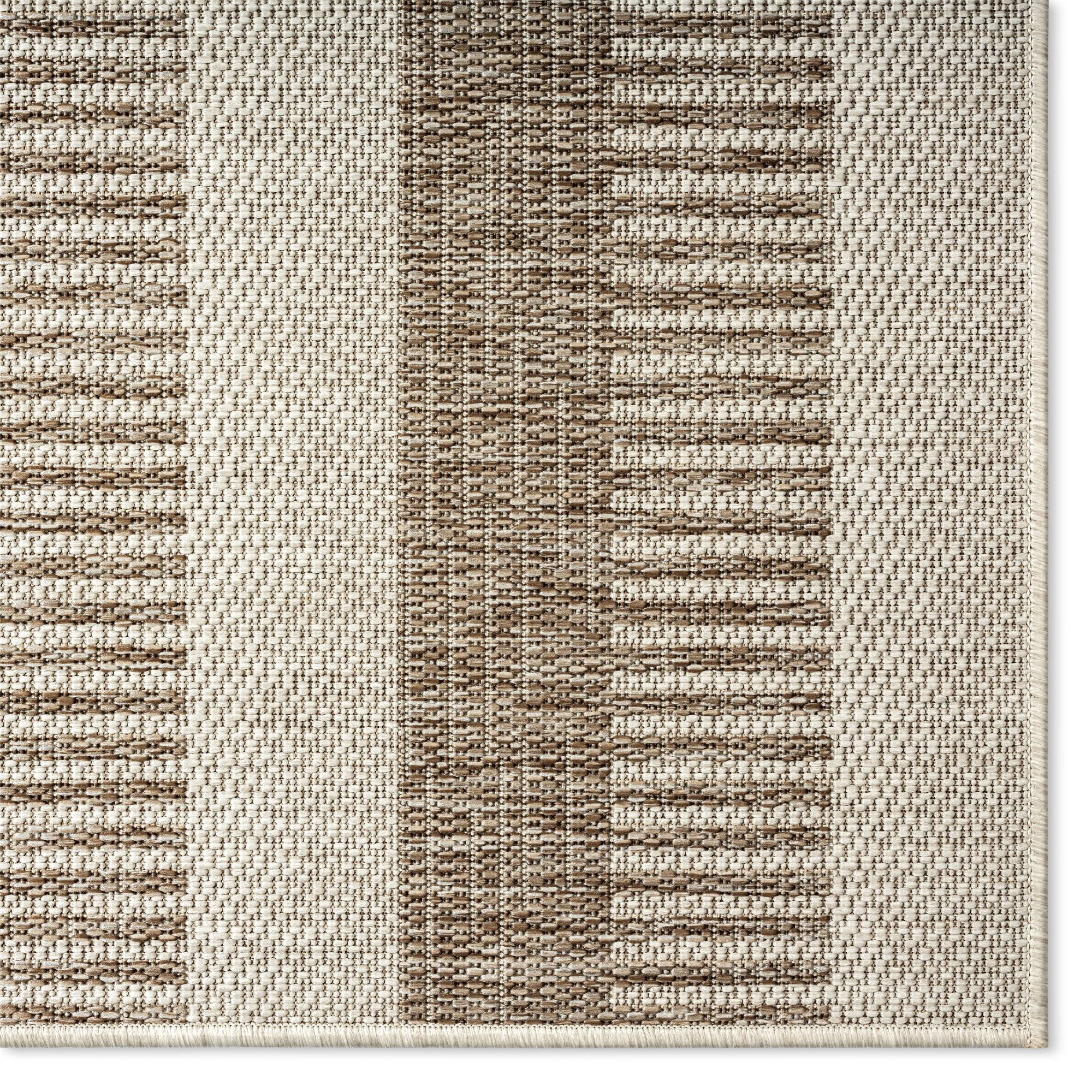 Nicole Miller New York Patio Country Charlotte Modern Striped Indoor/Outdoor Area Rug, Taupe/Ivory , 7'9"x10'2"