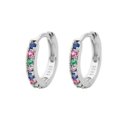 thumbnail image 1 of Pendientes de aro minimalistas de acero inoxidable, aretes de circonita de cristal, pequeños, Huggie, delgados, para cartílago, hélice, Tragus, Piercing, joyería, 2 piezas, 1 of 4