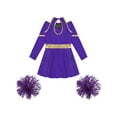 thumbnail image 4 of iiniim Girls Cheerleading Dance Long Sleeve Dress with Flower Balls Stage Performance Purple 12, 4 of 7