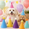 thumbnail image 5 of Mini Party Hats for Pets, Soft Non-Woven Birthday Cones with Balloons for Cats and Small Dogs, 5 of 7